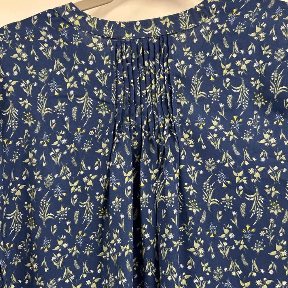 Jachs Girlfriend Blue Floral Boho‎ Peasant Top Medium - Picture 7 of 14